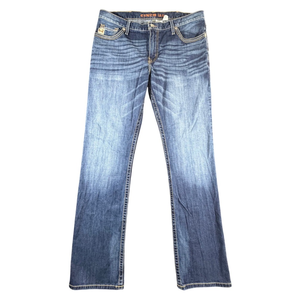 Cinch Ian Mens 36x36 Slim Bootcut Jeans Medium Wash Blue MB56536001 Stretch